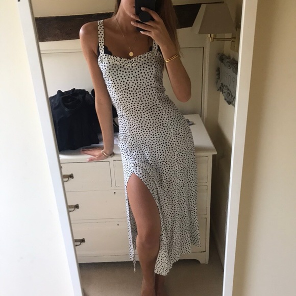 zara spotty midi dress